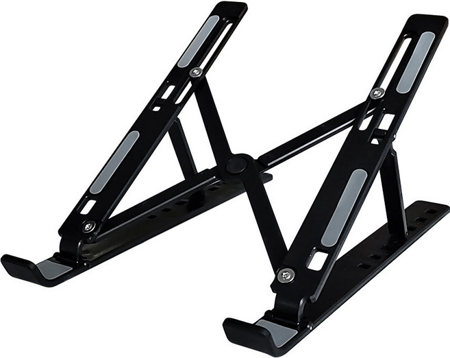 노트북 스탠드형 휴대용 태블릿 탁상용 접이식 거치대, 1개, 블랙