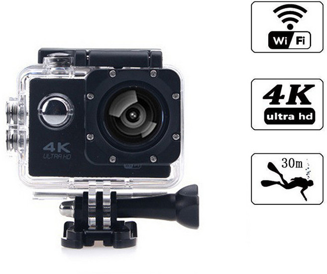 PYHO 4k 액션캠 와이파이 스쿠버다이빙 액션캠 DV 스마트 고화질 방수 아웃도어 라이딩 카메라, 블랙