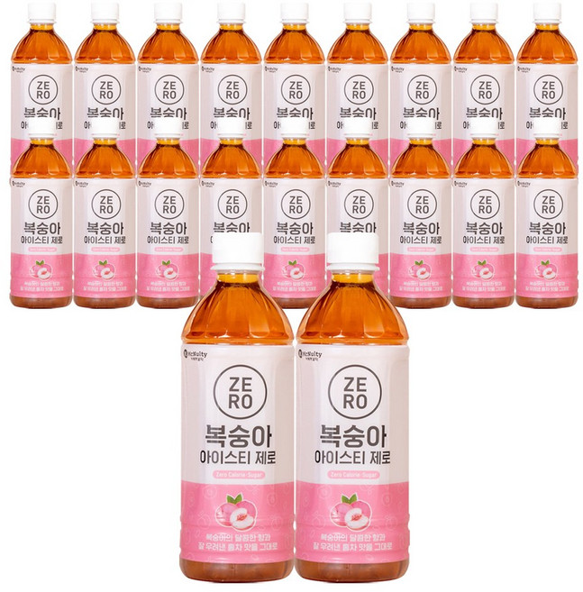 맥널티 제로칼로리 아이스티 500ml 24입(복숭아), 20개