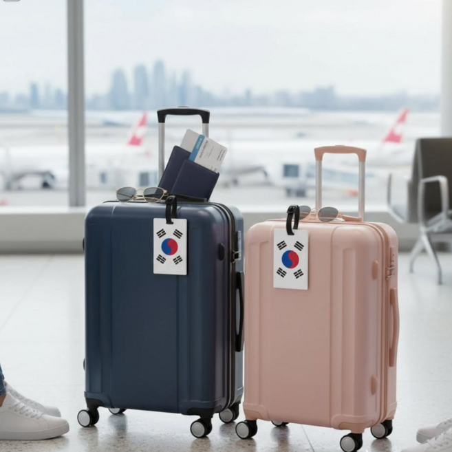 르벳노 여행가방 태극기 네임택 2개