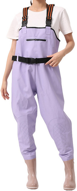 스토리원 감성 파스텔 컬러 가슴장화 낚시 해루질 장화 SH-RBT-PVC104, 230, 퍼플