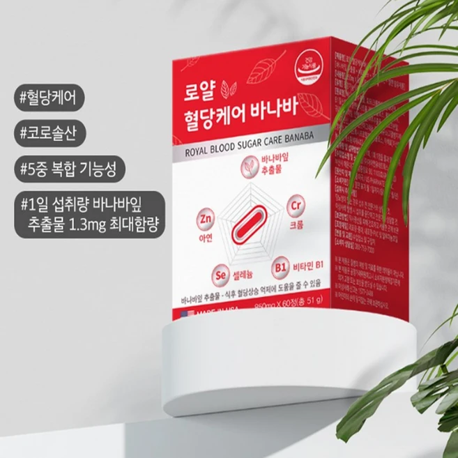 20858 코로솔산 혈당케어바나바 식후혈당상승억제 60정, 1개 - 쿠팡