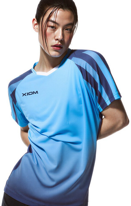 엑시옴(XIOM) 공식 본사 직영 펜타(PENTA) 2컬러 기능성 탁구 유니폼 반팔 상의 경기용 탁구복
