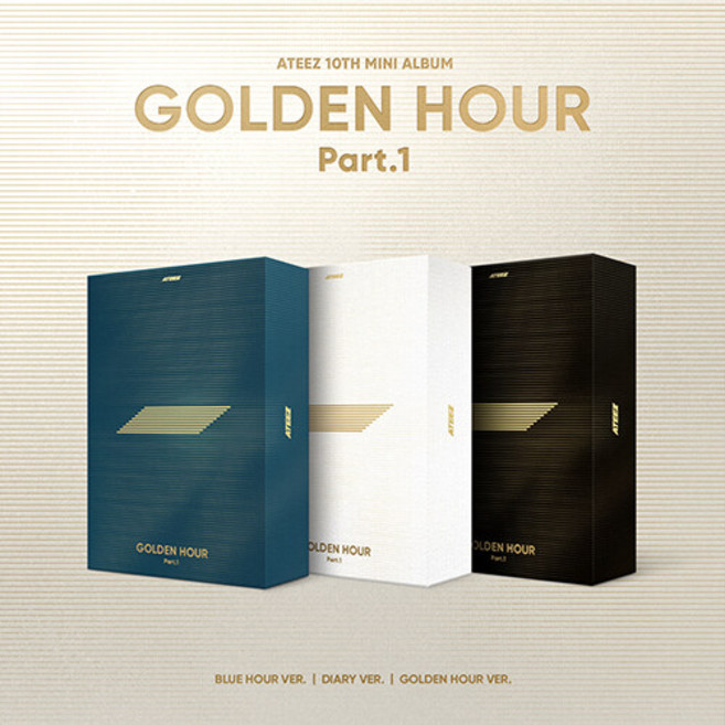 [ATEEZ] 에이티즈 미니 10집 랜덤1종 GOLDEN HOUR Part.1 /포토카드2+스탬프스티커+포토프레임&엽서세트+컨텐츠우표+포토북+엽서+로고스티커+북마크+초대장+아웃박스