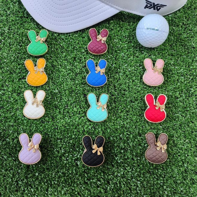 골프 리본토끼 여성 명품 볼마크 볼마커 필드 골프용품, 레드, 1개
