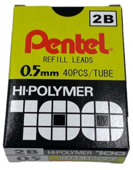PENTEL 飛龍 0.5mm 自動鉛筆芯 C205 書寫流暢不易斷裂 學生辦公必備, 1個