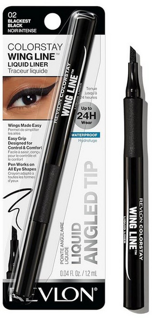 Revlon 리퀴드 아이라이너 펜 002 블랙키스트 블랙 0.04 Fl 온스, 레브론 Revlon 리퀴드 아이라이너 펜 002 블랙키, 1개