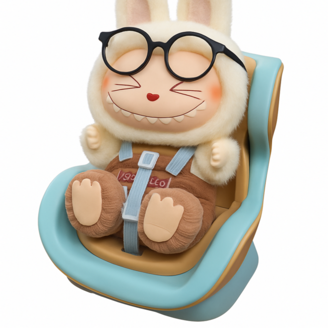 휘뚜마뚜 라부부 1세대 3세대 인형 차량 카시트 의자 케이스 악세사리, 브라운&블루