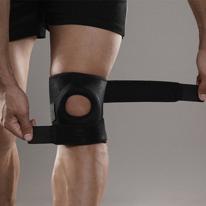 Giwalk 무릎보호대 관절 통증 완화 헬스 등산 축구 배구 농구 스포츠용, 블랙, 1개