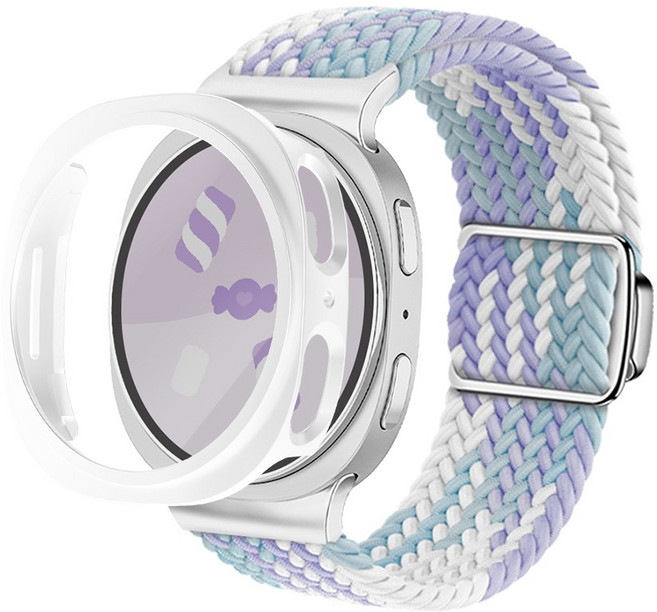 아이메이드잇 갤럭시워치 솔로루프 스트랩 케이스, 화이트 + 마시멜로우