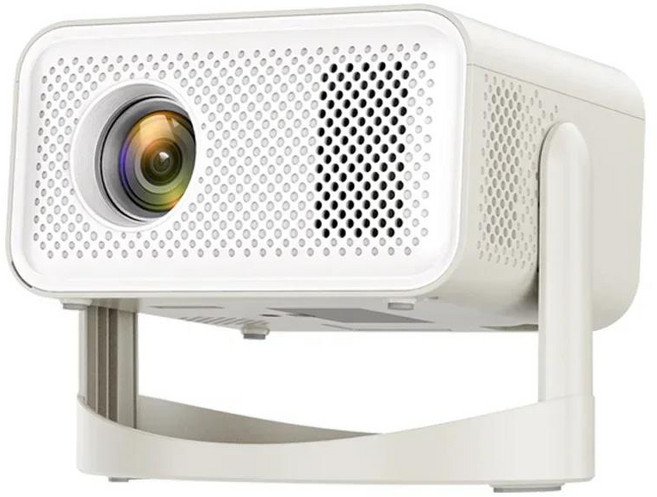 카이아쿠아 네이티브 1080P 650ANSI 4K 안드로이드 11 L018 360 자동 키스톤 초점 에어 마우스 Wifi6 BT5.2 휴대용 야외 프로젝터, 02 EU 플러그, 02 White