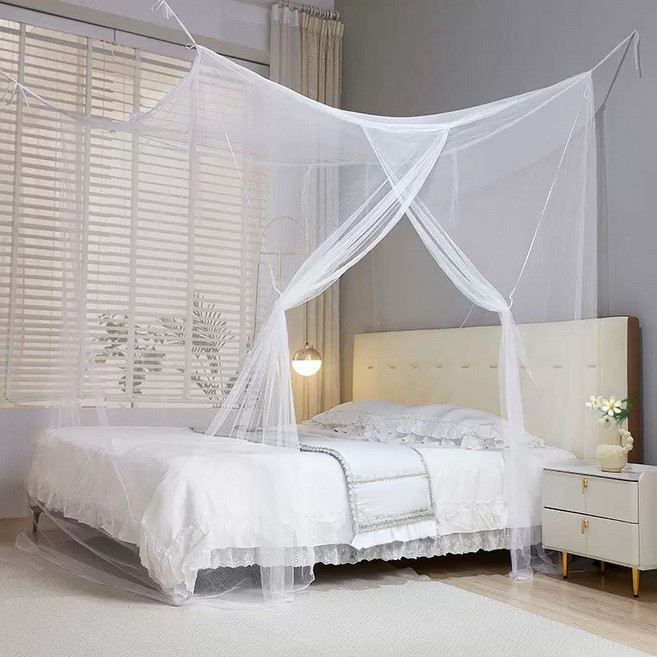 초간편 설치 끈형 모기장 접이식 수납 쉬운 대형 방충망, 끈형 화이트