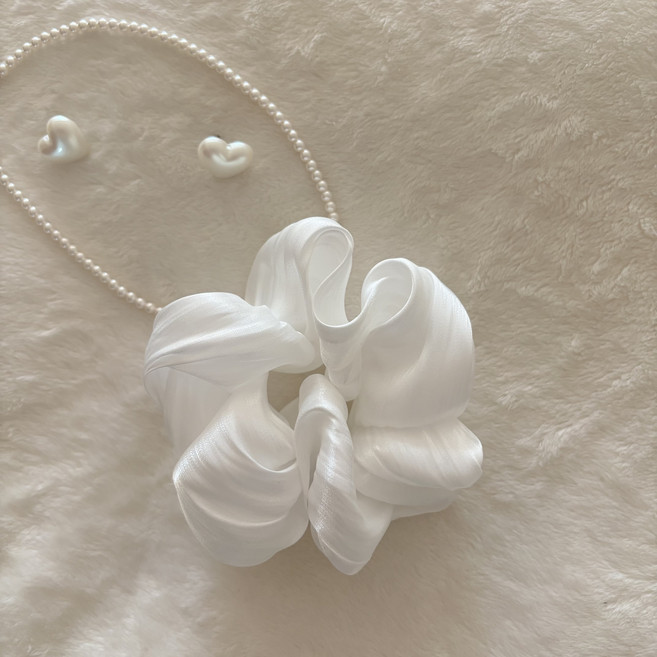 쉬폰 실키 봄 여름 데일리 헤어 스크런치 여성헤어곱창밴드 볼륨 머리끈 헤어끈