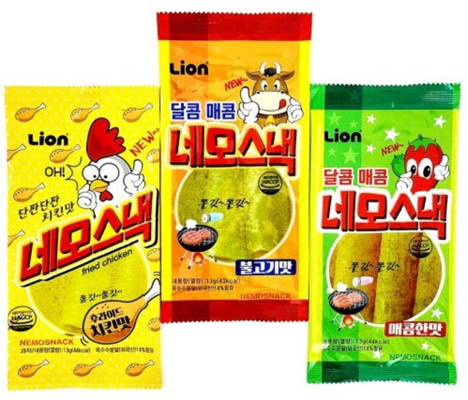 라이온과자 달콤매콤 네모스낵 매콤한맛, 13g, 120개