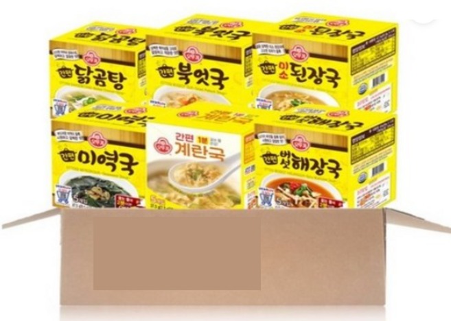 오뚜기 간편블럭국 6종 기획세트 4호(미역국+계란국+버섯해장국+미소된장국+닭곰탕+북엇국) 각 1개씩, 1개