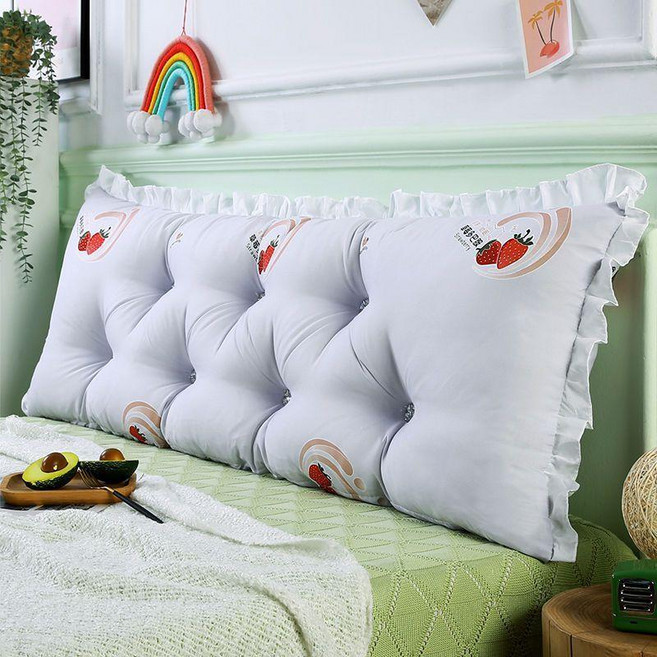 床頭靠墊 護腰枕 靠背墊 榻榻米簡約軟包, 3.0草莓多巴-親膚水洗棉,已檢測  1.2X50X18cm