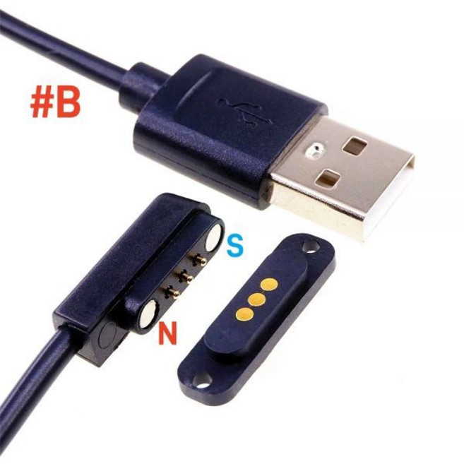 마그네틱 포고 핀 케이블 커넥터 3 극 피치 2.3mm 수 암 프로브 전원 충전 패널 마운트 방수 패드 1 세트, [02]Option B, 1개