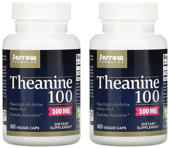 Jarrow FORMULAS 賈羅公式 茶胺酸素食膠囊 100mg, 60顆, 2罐