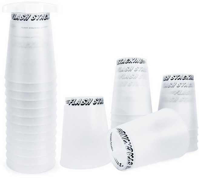 나래 스피드 컵쌓기 스택스 스포츠스태킹 교구 프로 세트, 투명화이트, 1개