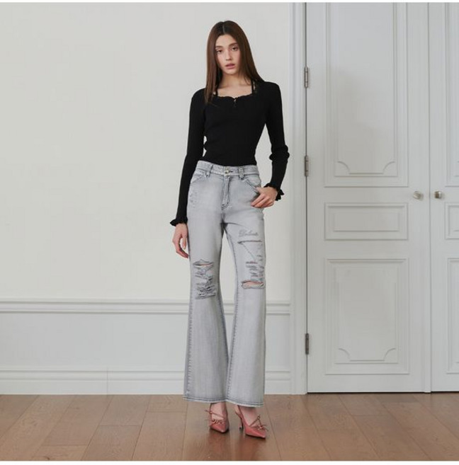 에고이스트 [BLUE LABEL]자수 포인트 부츠컷 데님 팬츠 ES2O 3141737