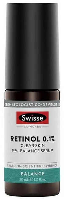 호주 스위스 Swisse Retinol 0.1% Clear Skin PM Balance Serum 레티놀 0.1% 클리어 스킨 PM 밸런스 세럼, 2개, 30ml