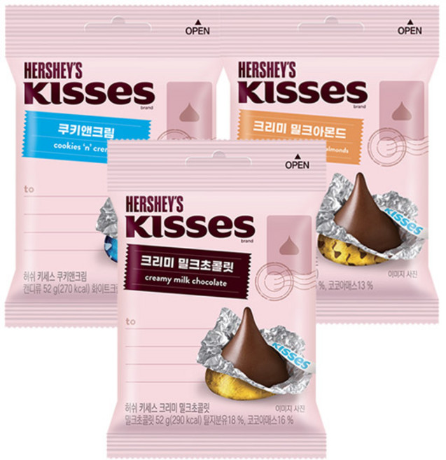 허쉬 키세스 크리미 밀크초콜릿 52g 아몬드 쿠키앤크림, 1개