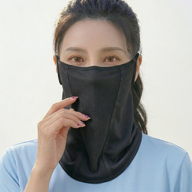 에센셜 자외선 차단 스포츠 골프 마스크, 1개, 블랙