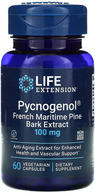 LIFE EXTENSION 松樹皮萃取素食膠囊 100mg, 60顆, 1罐