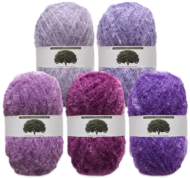 실감는삼촌 수세미실 90g X 5종 세트(총450g), 1세트, 보라 5종세트