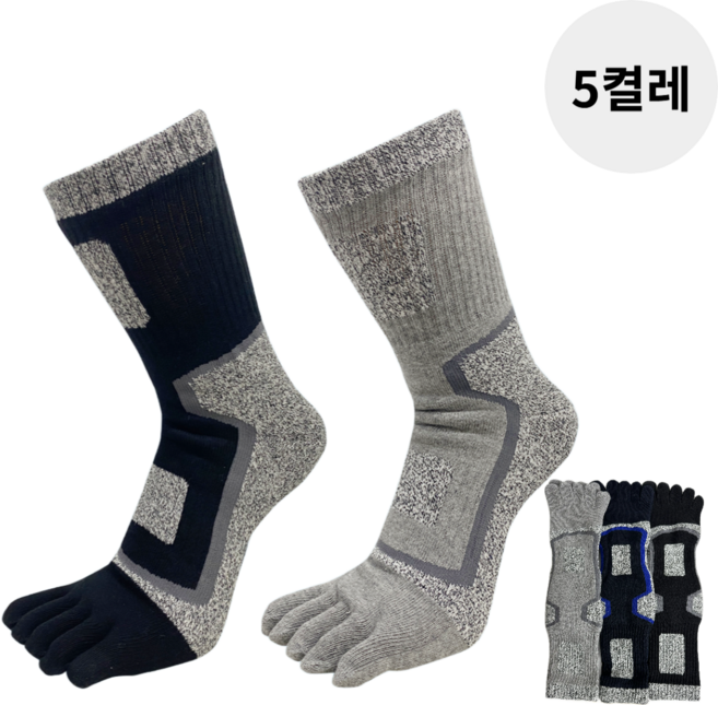 더 피치스 남성용 스포츠 파일 발가락양말 장목 5켤레 쿠션 발가락양말