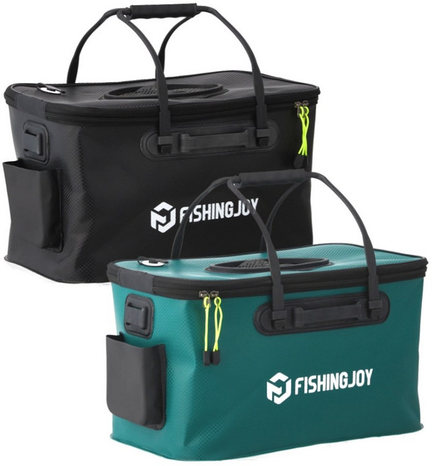 피싱조이 원터치 쭈꾸미 문어 볼락 살림통 밑밥통 낚시가방 45 바칸, 검은색