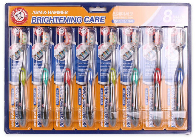 유한 암앤해머 브라이트닝 케어 치솔 8개 칫솔 코스트코, 8개입, 1개