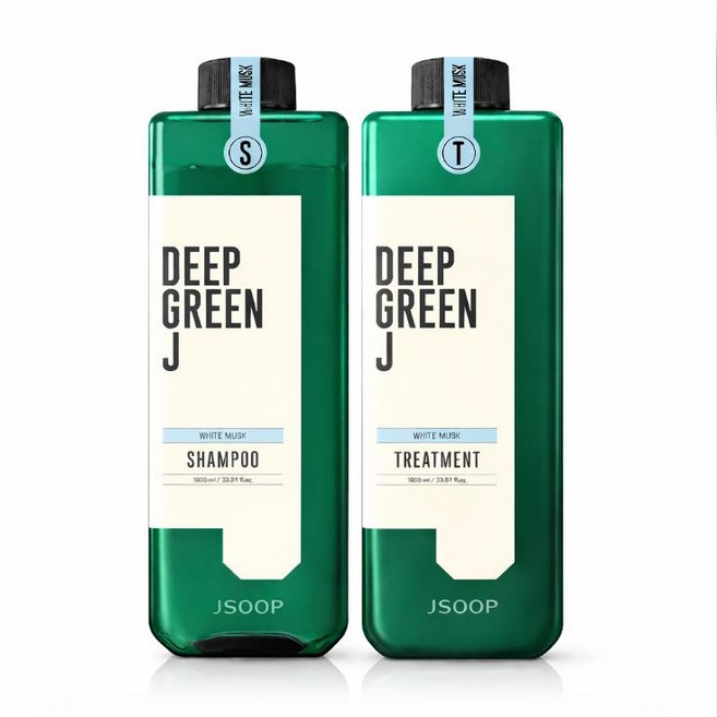 제이숲 딥그린제이 네이처 약산성 비건 샴푸 + 트리트먼트 세트(화이트머스크), 1세트