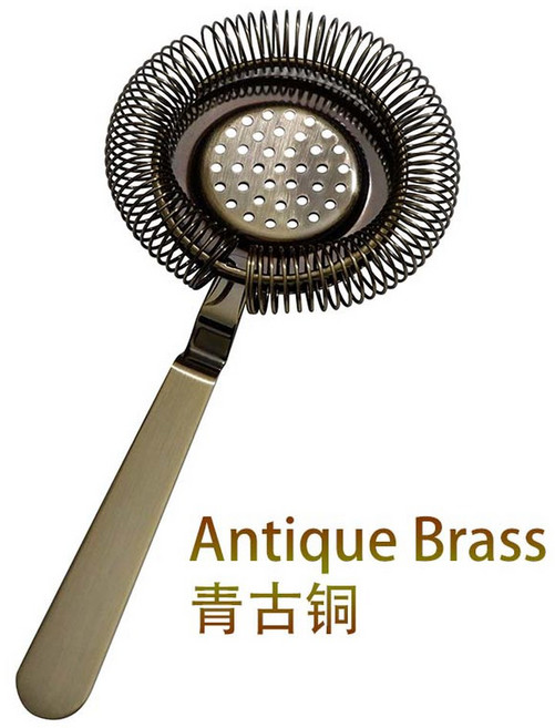 스트레이너 디럭스 도구 호프만 바 스트레이너 음료 칵테일, Antique Brass, 1개