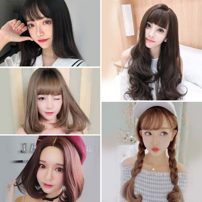 마녀플랜트 통가발 여자 정수리 긴머리 항암 연습용가발, 14 시아-밀크[가발망포함], 1개