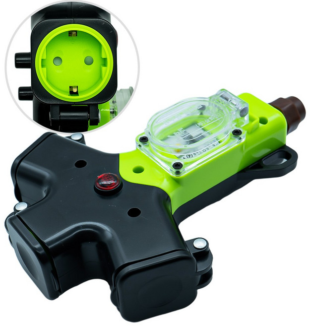 방우 콘센트 산업용 캠핑용 3구 3WAY 누전차단 멀티탭 방수덮개 커버, 1개, 1cm