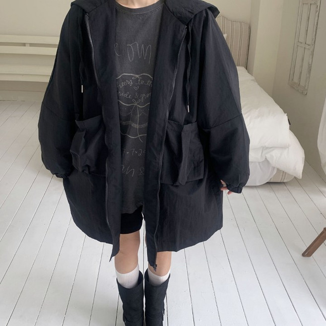 애플망고옷장 빅사이즈 1901 여성 롱야상 점퍼 오버핏 간절기 자켓잠바