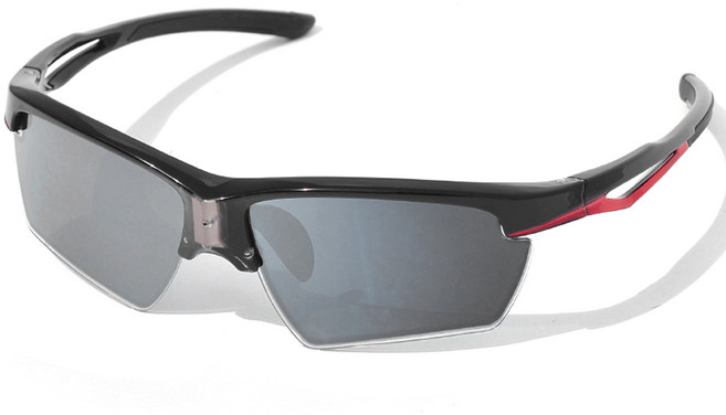 편광 선글라스 0.1초 빠른 렌즈 교체 태양광 전력 공급 남녀 공용 UV400 보호 운전 운동 낚시에 적합, 1박스, 블랙 앤 레드