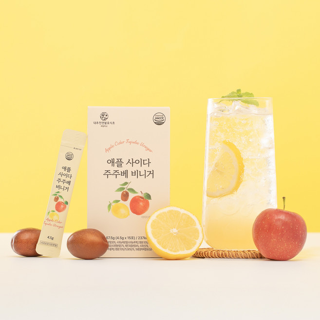 애사비 저당 애플사이다 비니거 스틱 대추 레몬 발효식초 간편섭취, 4.5g, 15개