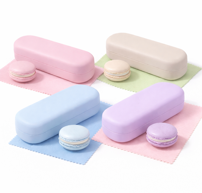 마카롱 안경집 1+1 세트 안경닦이 포함 하드케이스 선글라스보관