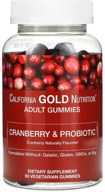 California Gold Nutrition 크랜베리 및 프로바이오틱 농축물 프락토올리고당 바실러스 코아귤런스 구미젤리 90개 CGN-02285, 90 - 쿠팡