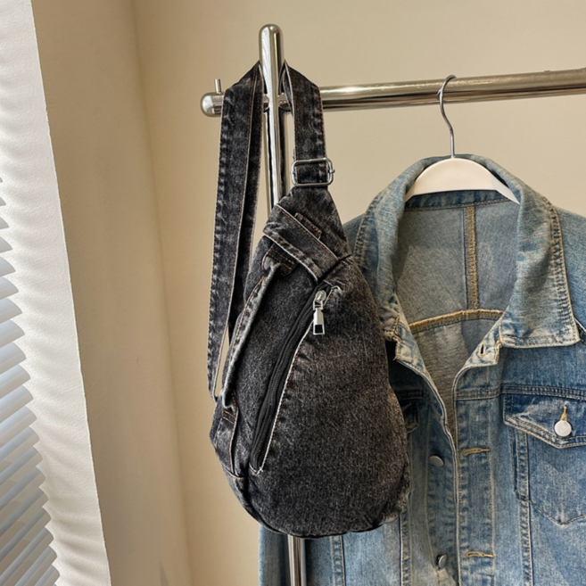 잼퍼니 빈지티 데님 청 슬링백 크로스백