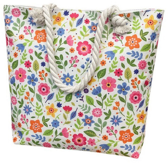 제제이씨 여성용 대학생 대용량 패션 캔버스 꽃 에코백 6.1