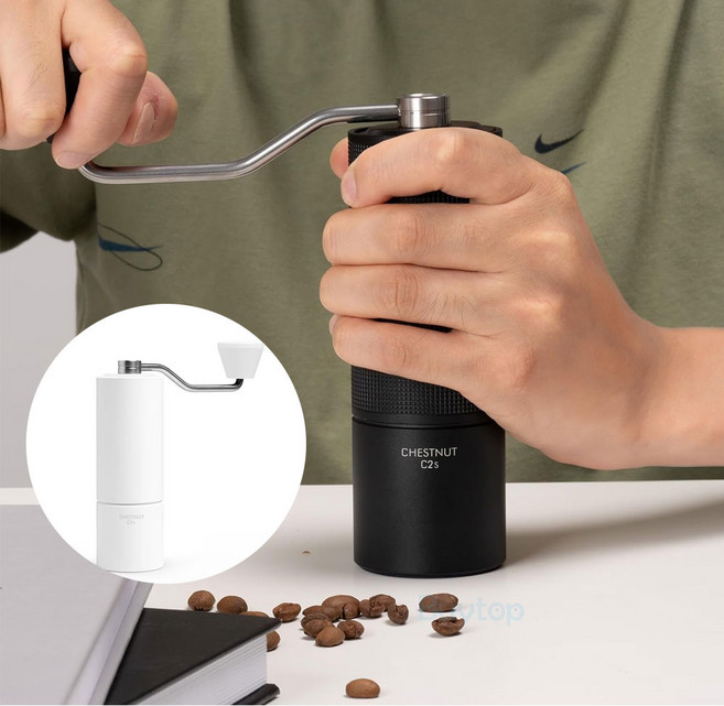 타임모어 수동 커피그라인더 C2S 휴대용 캠핑용 원두 분쇄기, 1개, 블랙, 100ml