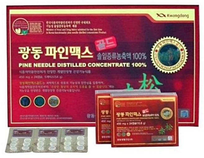 [특가할인] 광동 파인맥스 골드 솔잎증류농축액 100% 450mg x 120캡슐, 1세트, 120정 - 쿠팡