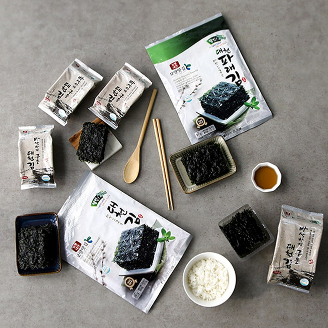 대천 재래김 파래김 간장김 도시락김 식탁김 김자반 선물세트, 2.대천파래김20g x 10봉 선물세트, 1세트