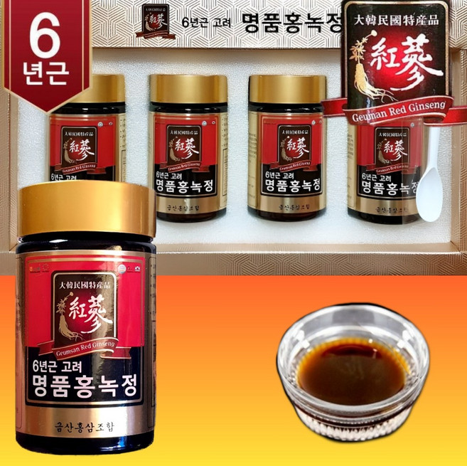농협 금산 6년근 고려 명품 홍녹정 녹용 홍삼 진액 액기스 홍삼액 4병 세트, 1개, 960g