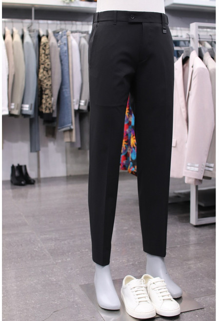 BON 슬랙스 BN3MT382BK 블랙 솔리드 와이드핏 밴딩 바지