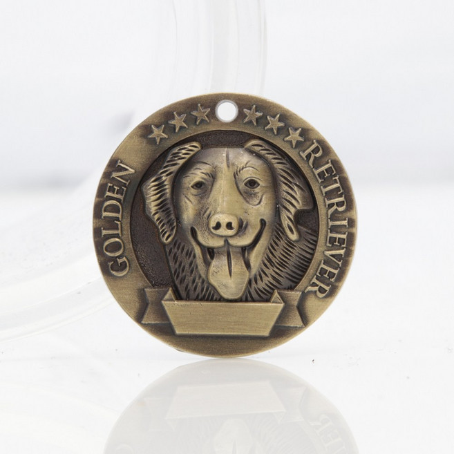 아미펫 대형견 중형견 입체네임택 각인 인식표 실종 이름표 목줄 목걸이, 디형고리, 1개