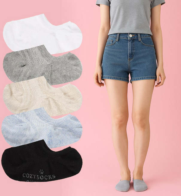 cozysocks 아동 여름 페이크삭스 5켤레 남아 여아 시원한 어린이 초등 학생 놀이방 키즈 쿨덧신 망사 편한 미끄럼방지 벗겨짐방지 메시 덧신 양말 쿨덧신 5켤레